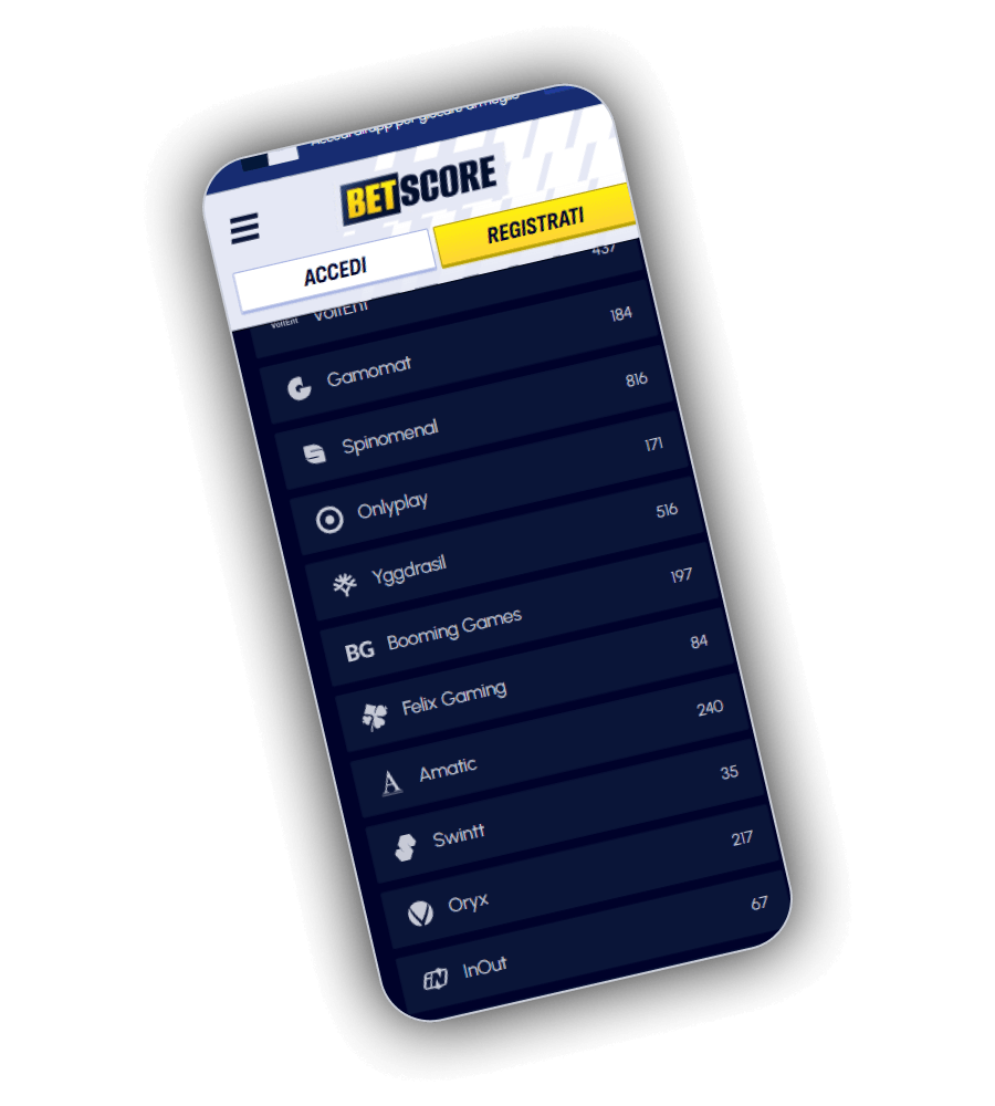 Fornitori di giochi del Casinò BetScore