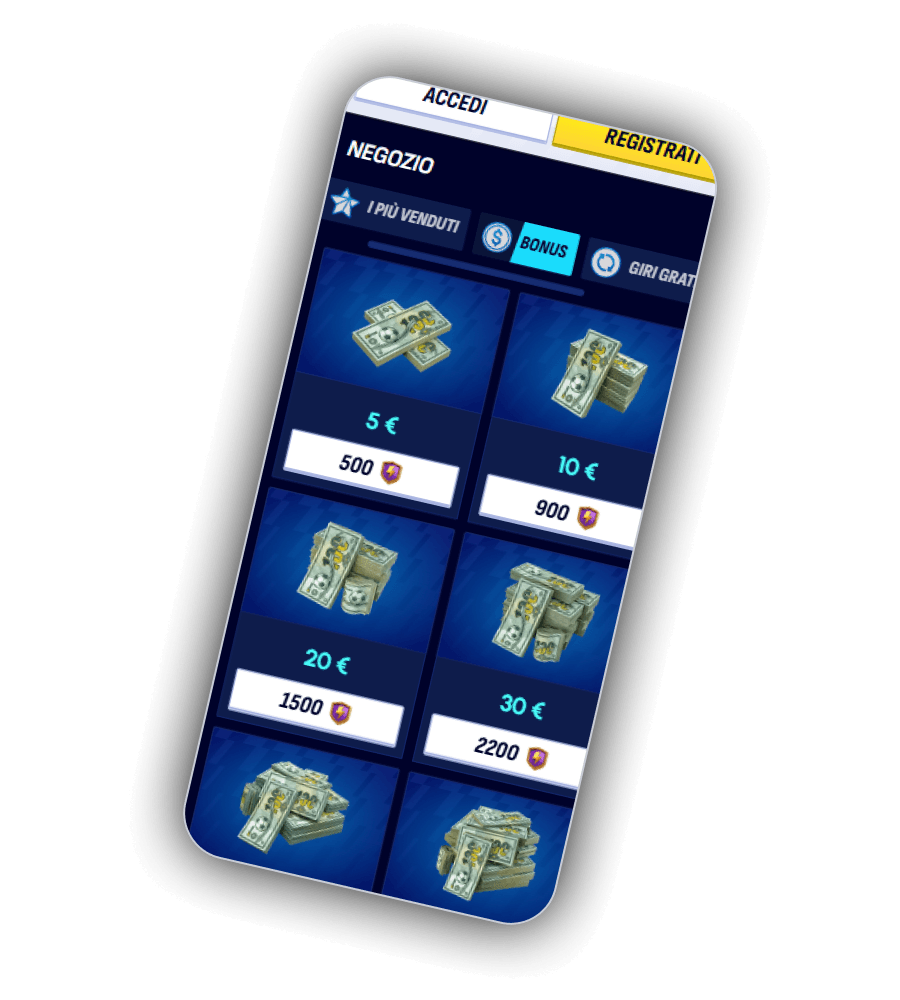 Negozio bonus BetScore, screenshot delle offerte attive